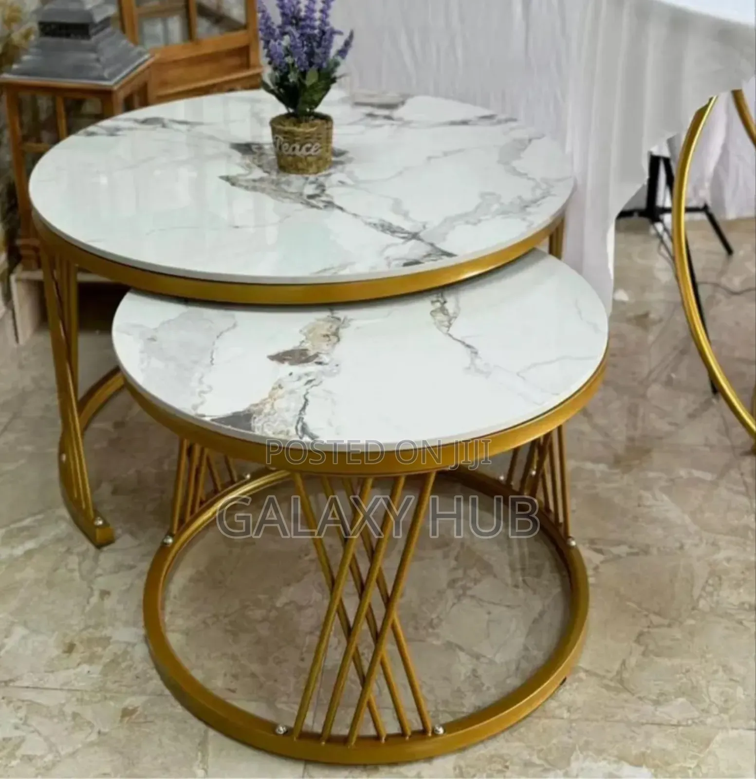 Modern Luxury 2in1 Pure Marble Nesting Tables.