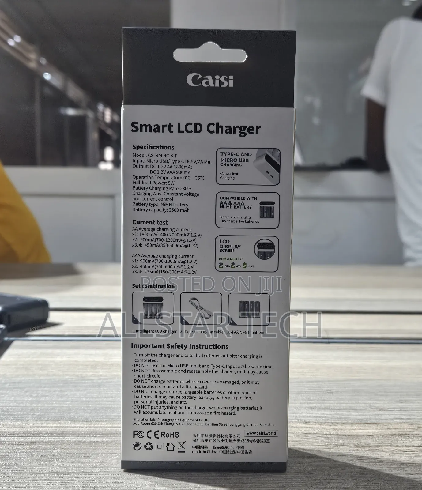 Caisi Smart LCD Charger and Battery Kit 2500 Mah