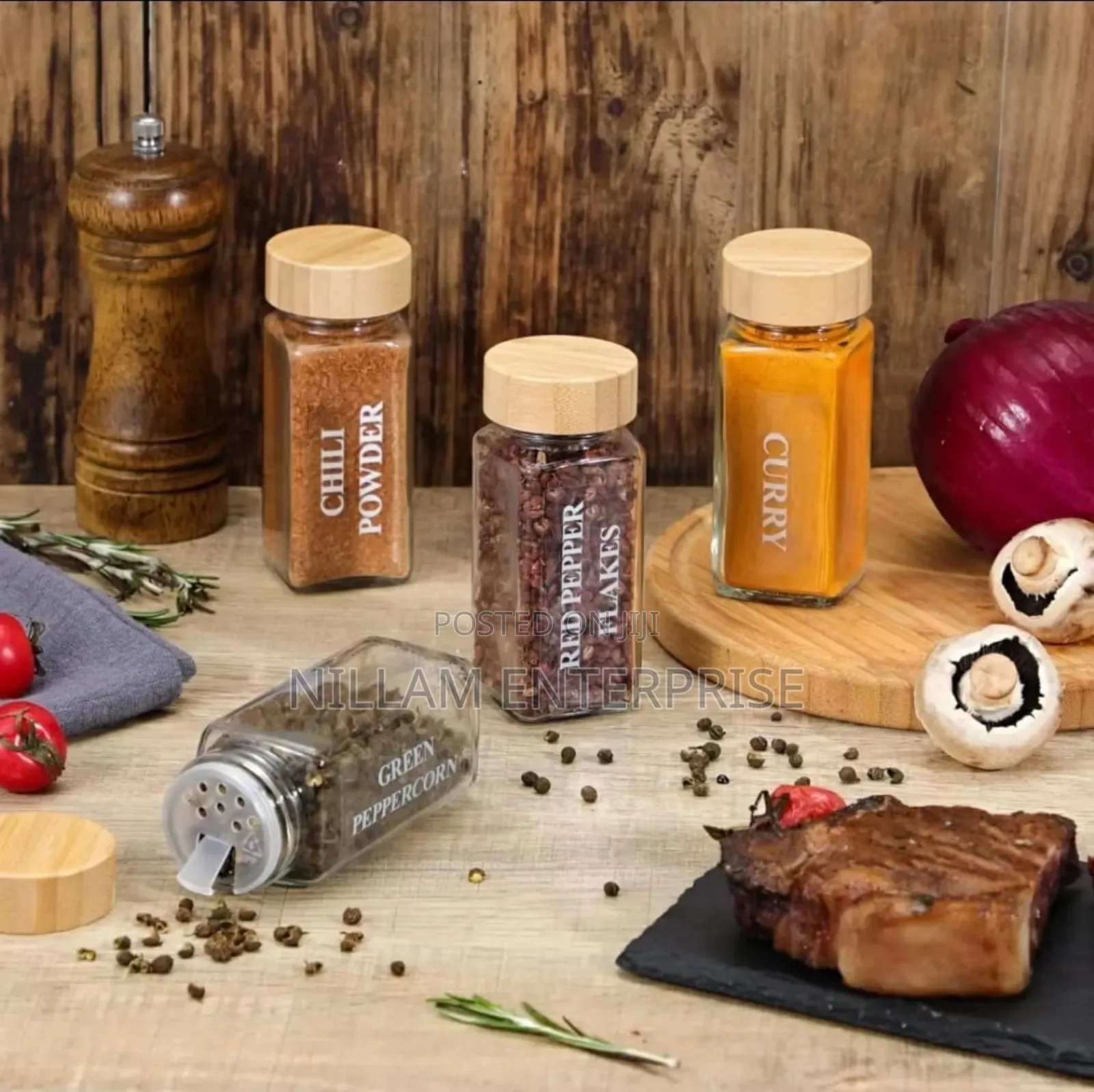 15pcs Set Premium Thick Glass Storage /Spice Jars