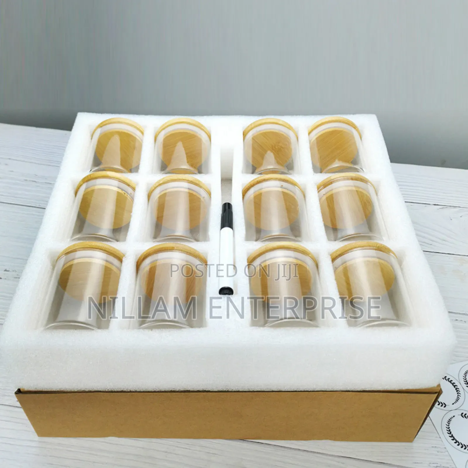 Round Glass Jars Set /Spice Jars 12pc 300ml