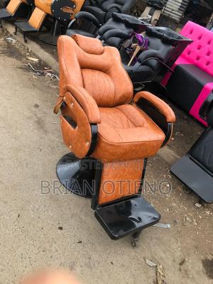 Black/ Brown Leather Kinyozi Seats - thumbnail 2