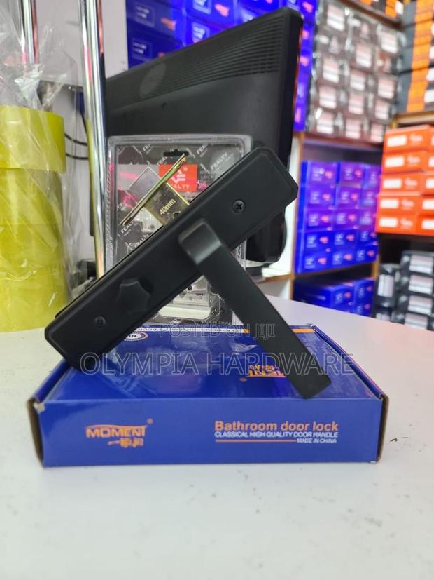 Bathroom Door Lock (Black)Moment - main view