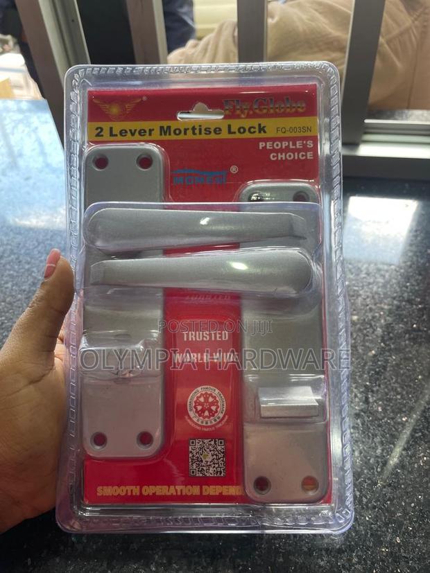 Bathroom Door Lock (Silver) Fly Globe - main view