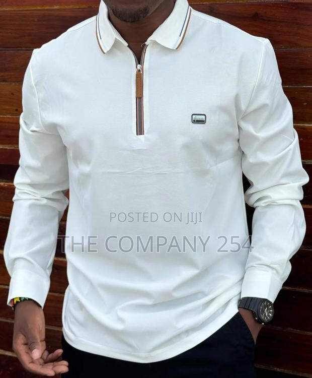 Casual Longsleeved Collar Plain Brand Tshirt Available - thumbnail 3