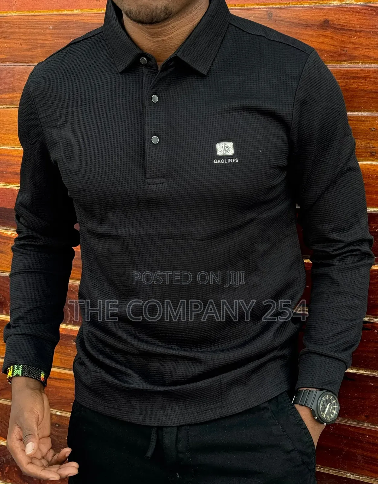 Casual Longsleeved Collar Plain Brand Tshirt Available