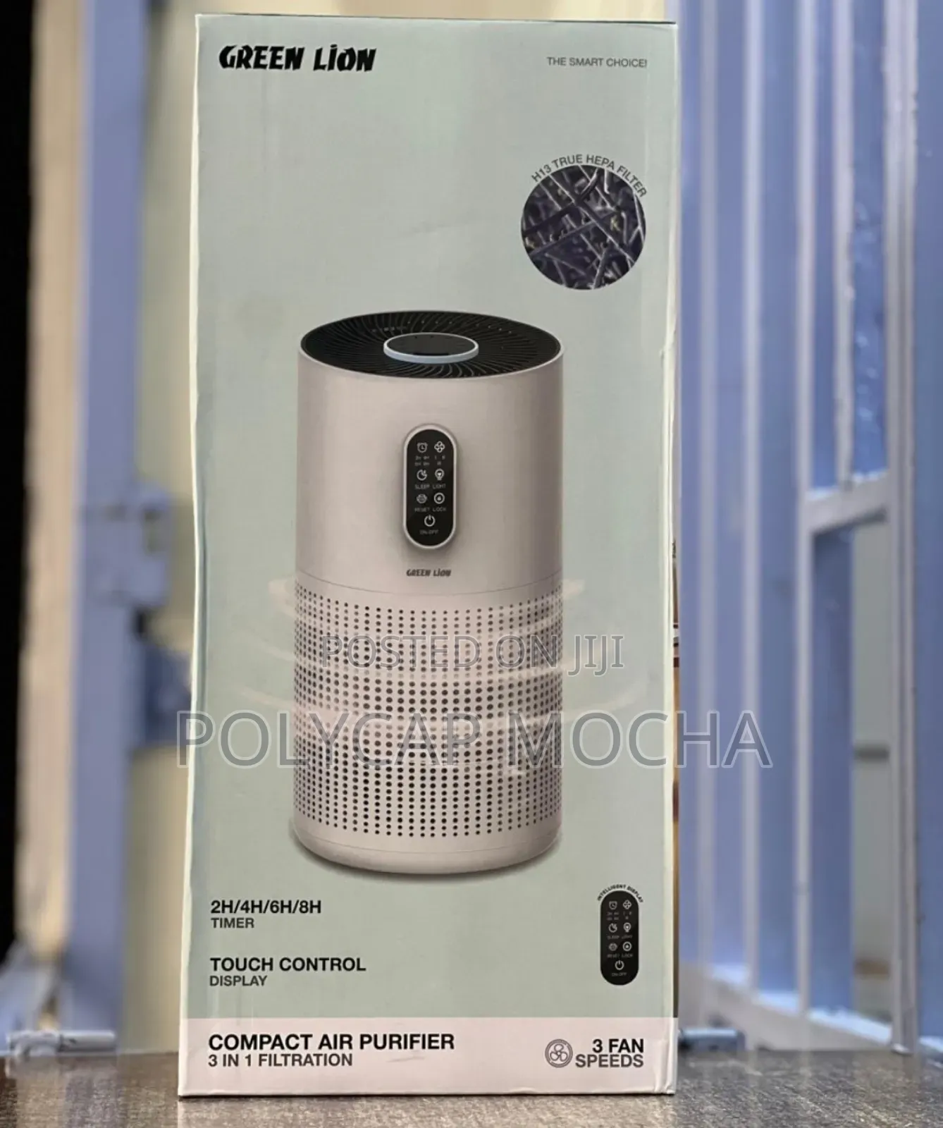 Green Lion Compact Air Purifier 3 in 1 Filtration - White