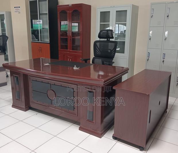 Office Desk : 1600mm Mahogany Executive L-Desk - thumbnail 3