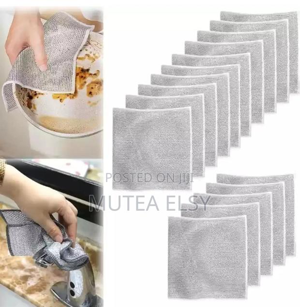 10pcs Pack Silver Rag Double Sided Cleaning Pads - thumbnail 4