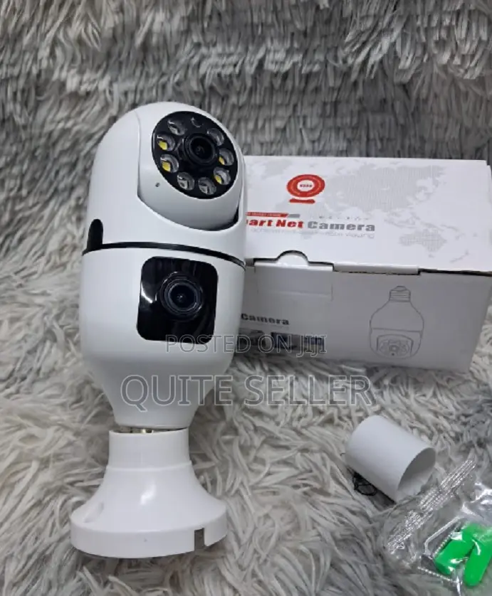 V380 Dual Lens PTZ Bulb Ip Night Vision Camera - Horizontal Rotation