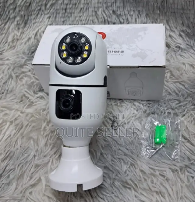 V380 Dual Lens PTZ Bulb Ip Night Vision Camera - Dual Lens Technology