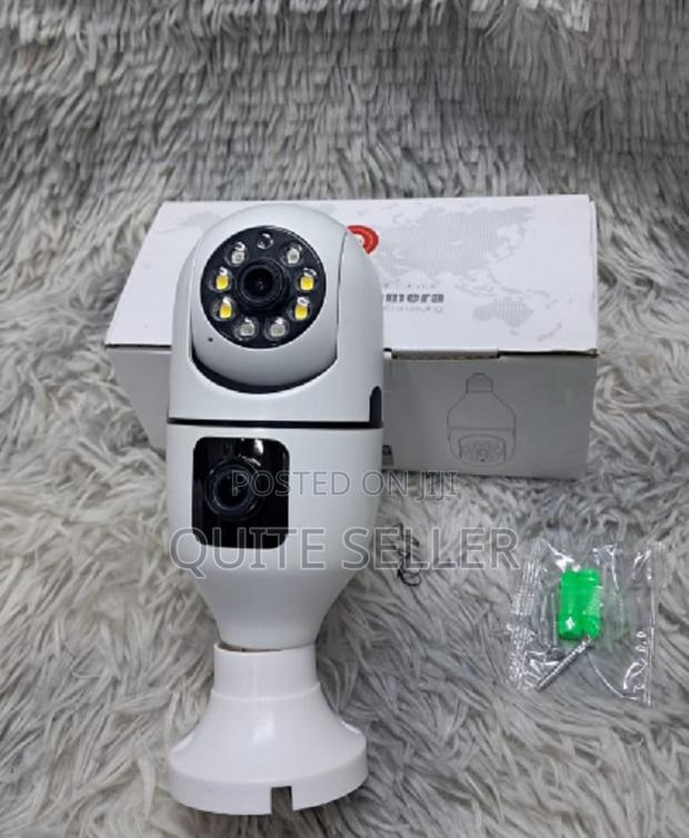 Double Lens Wifi Camera/V380 Dual Lens PTZ Bulb Ip Night Vision Camera