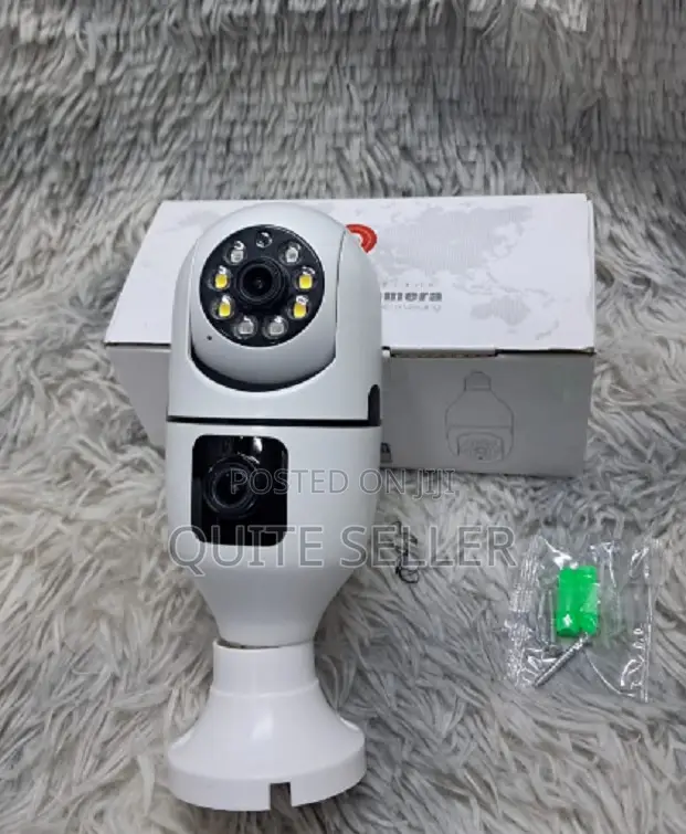 Double Lens Wifi Camera/V380 Dual Lens PTZ Bulb Ip Night Vision Camera