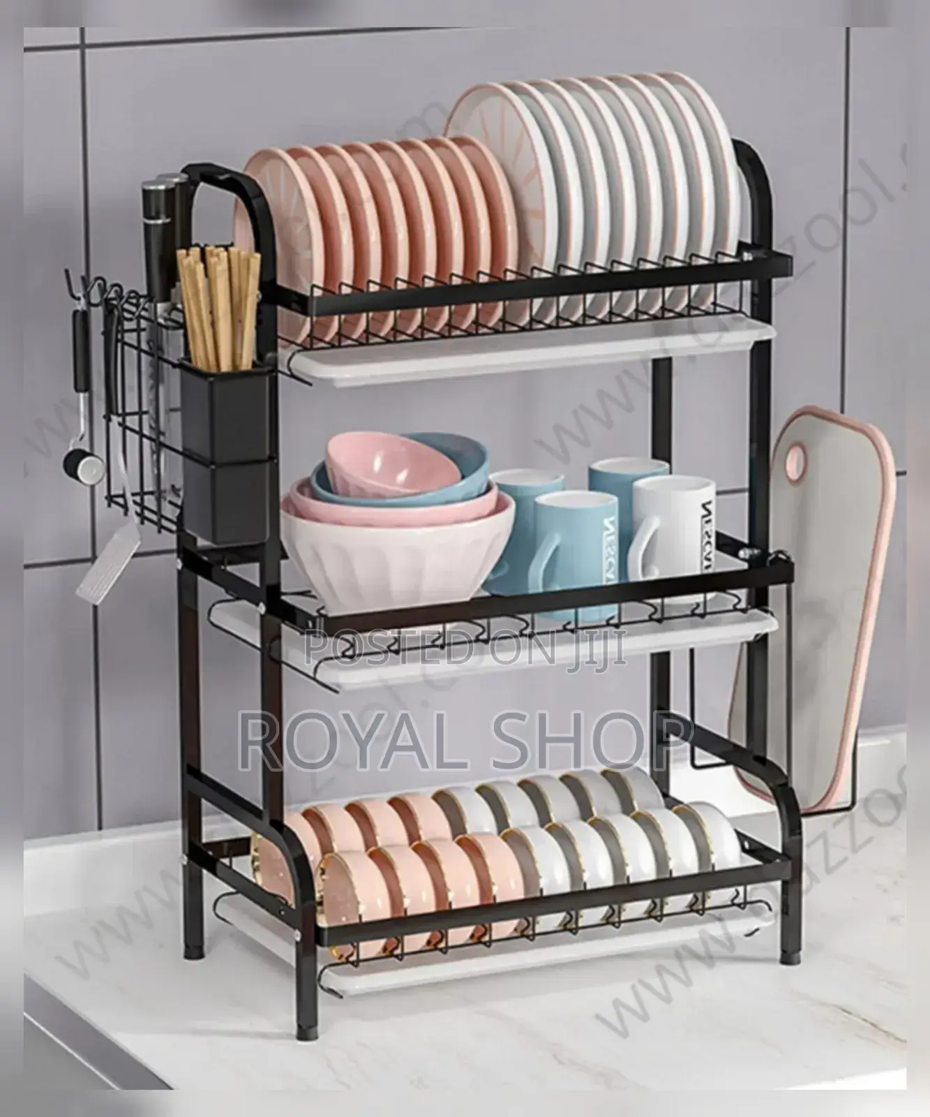 3 Tier Carbon Steel Dish Rack