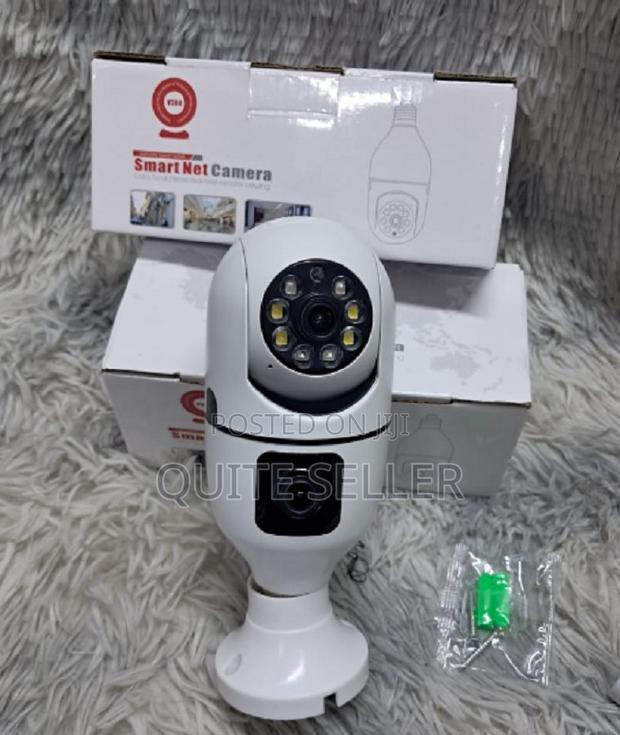 Dual Lens V380 Bulb Wifi Camera Install Configure Wifi Setup - main view