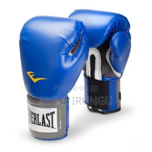 Blue Everlast Boxing Gloves - main view