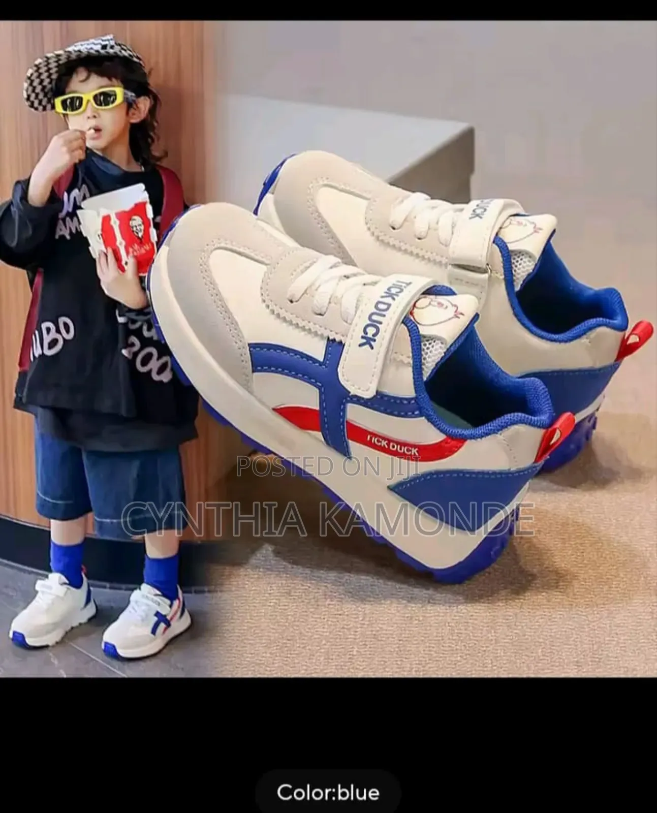 Shades: Blue Pink Black Kids Sneakers