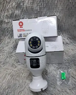 Dual Lens V380 PTZ Bulb Ip Night Vision Camera -Light Support Lighting