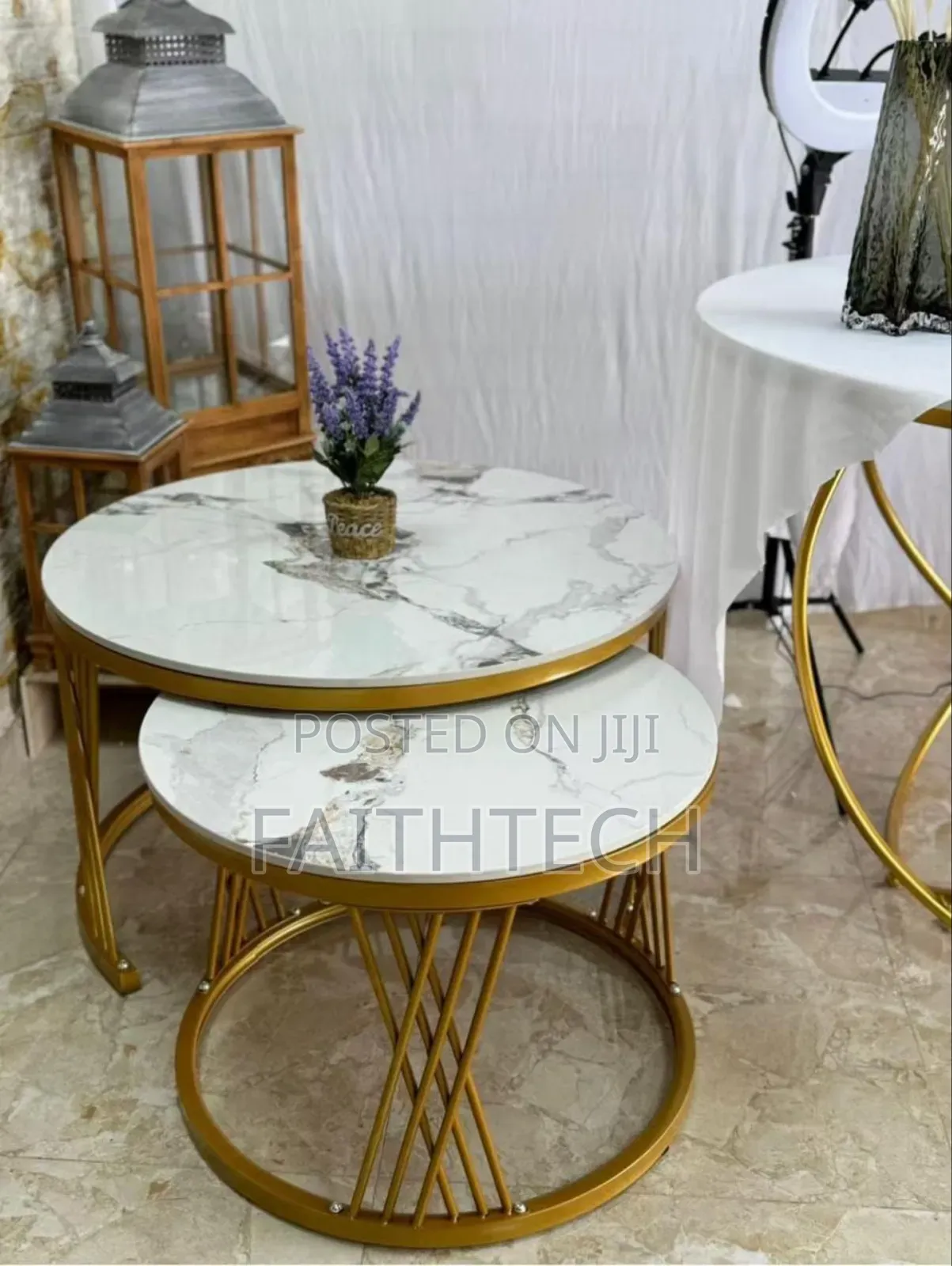 Modern Luxury 2in1 Pure Marble Nesting Tables.