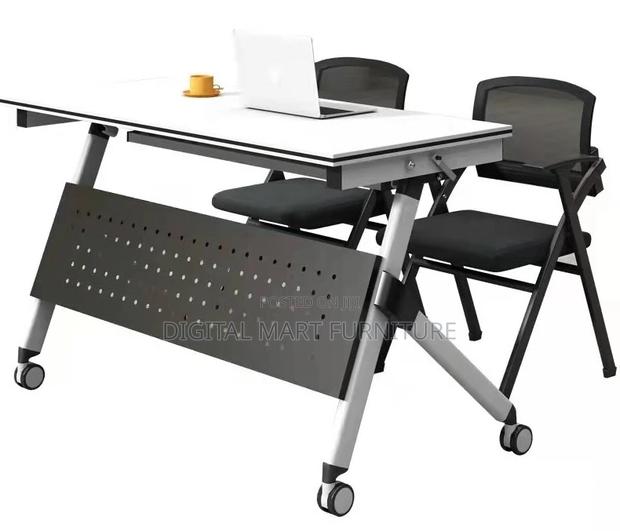 Office Table: Clue White Foldable Office Table - thumbnail 2