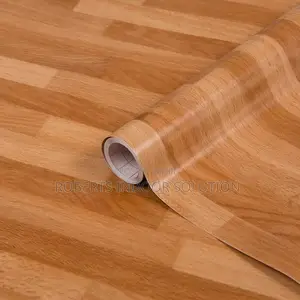 Elegant Brown Mkeka Wa Mbao PVC Floor Cover