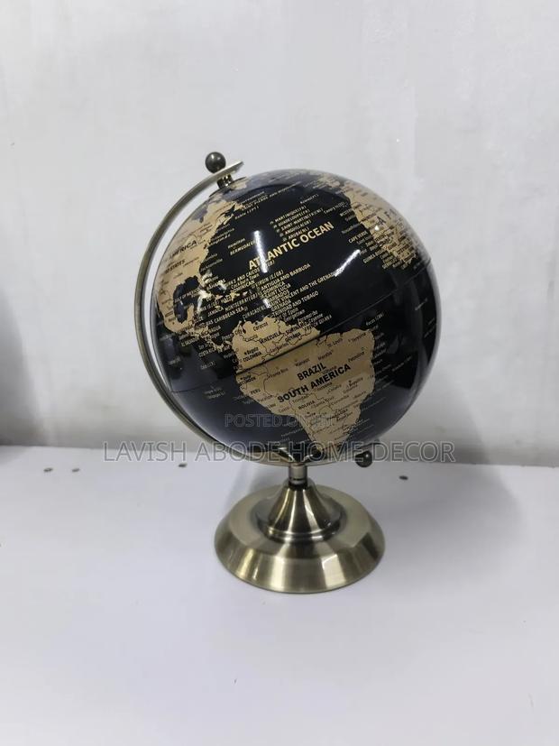 Classic Decorative Globe With Vintage Style Map Details