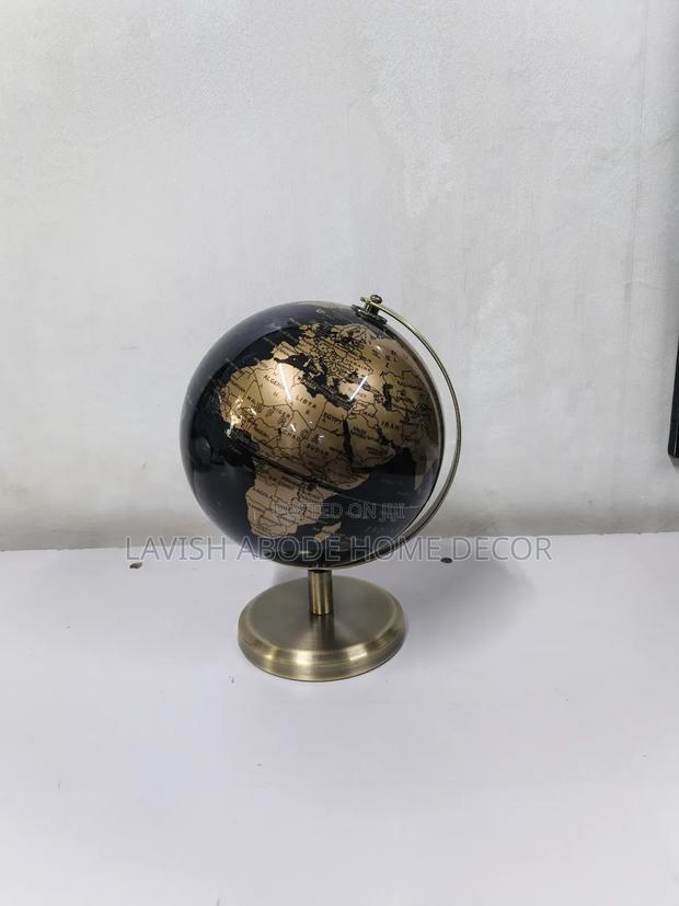 Small Decorative Globe With Antique-Style Map Details - main view