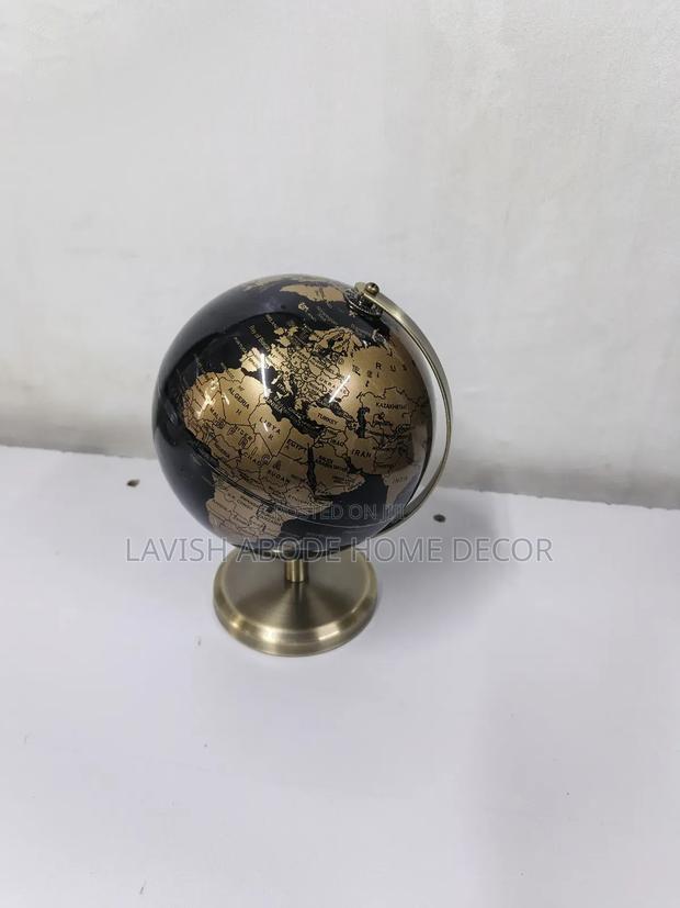 Small Decorative Globe With Antique-Style Map Details - thumbnail 2