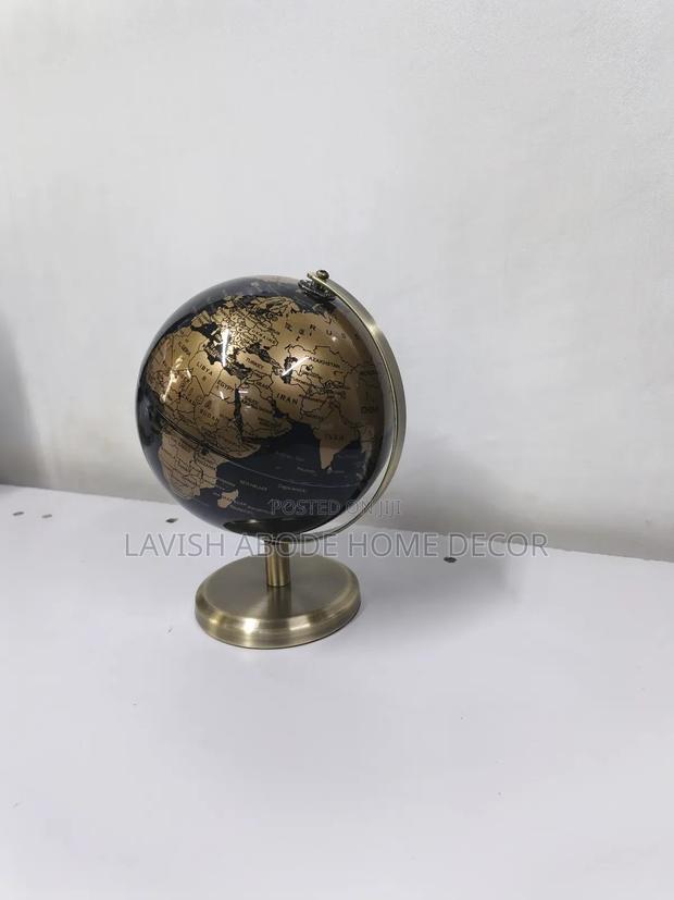 Small Decorative Globe With Antique-Style Map Details - thumbnail 3