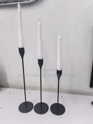 Black 3in1 Candle Holder Set /Candles
