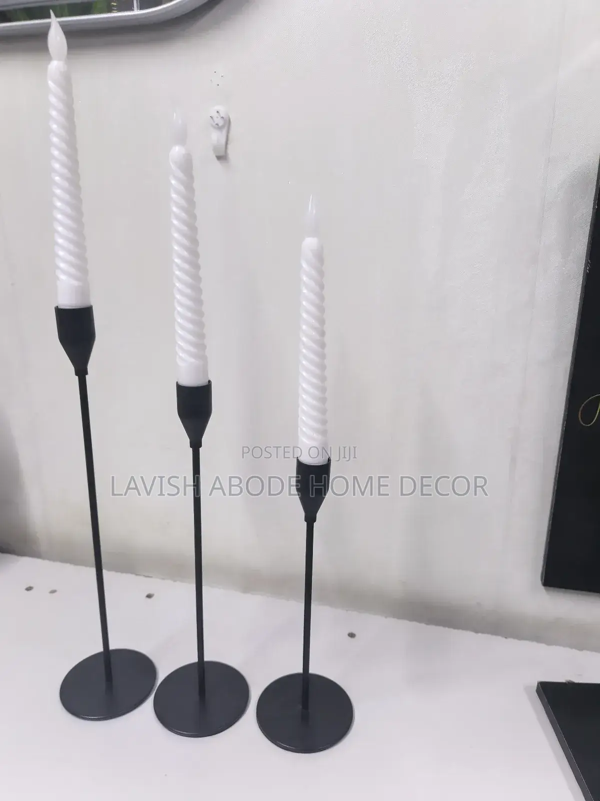 Black 3in1 Candle Holder Set /Candles