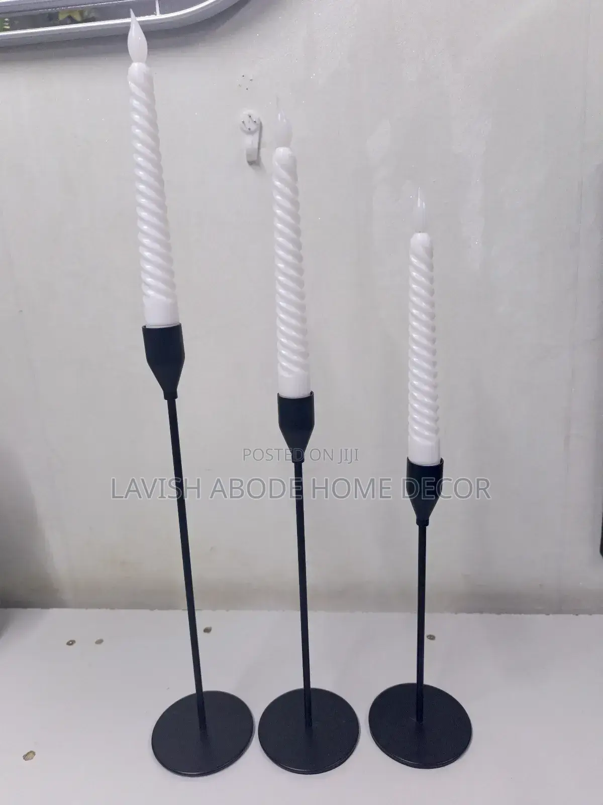Black 3in1 Candle Holder Set /Candles