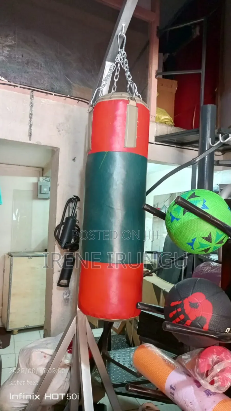 Green/Red Boxing Bags on Offer
