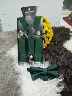 Suspenders Set With a Bow Tie Both for Kids and Adults