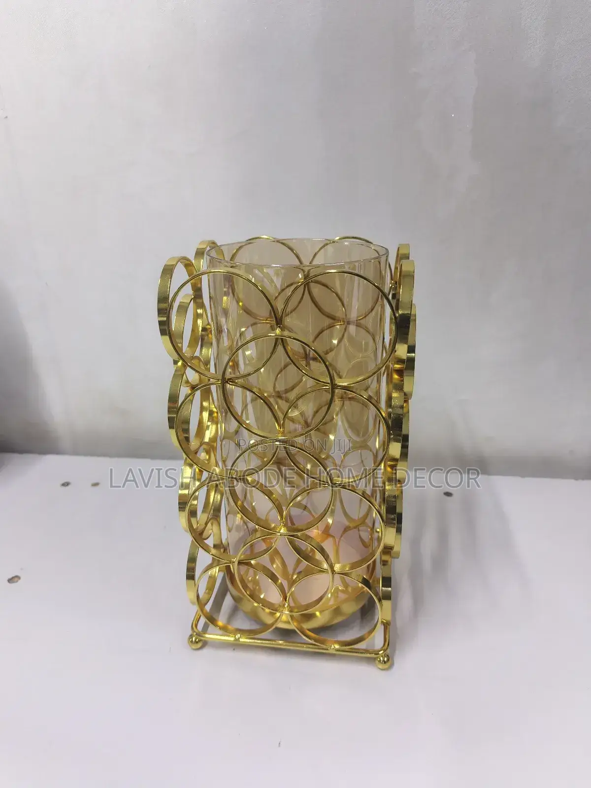 Small Gold Glass Polished Flower Vase