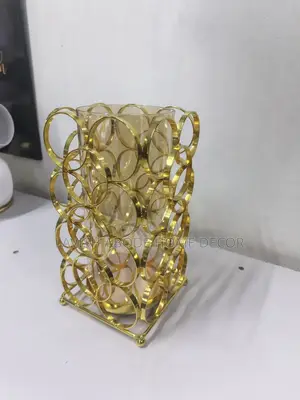 Small Gold Glass Polished Flower Vase
