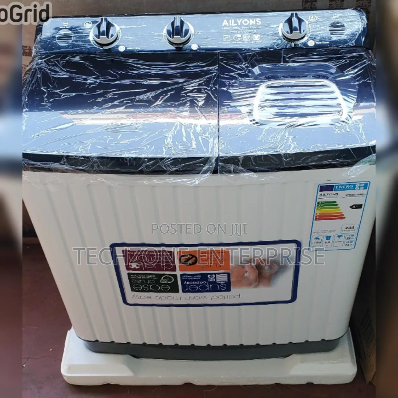 Ailyons 8kg Twin Tub Washing Machine, White 