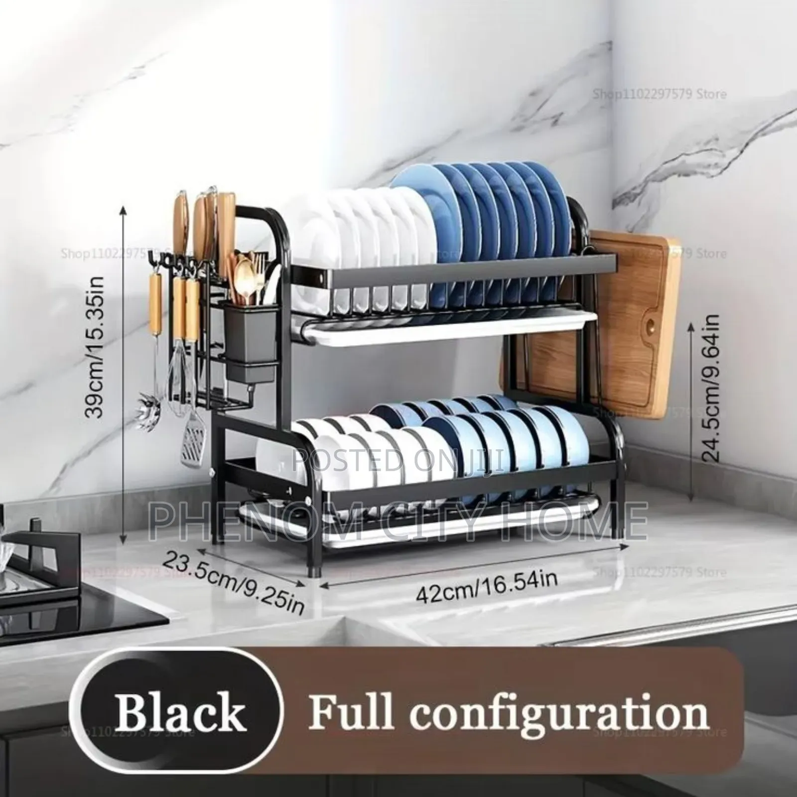2 Tier Carbon Dish Rack Available
