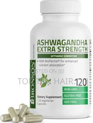 Ashwagandha by Bronson Extra Strength. 120 Vegetarian Capsules.