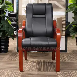 Wooden Frame Visitors Seat With Mahogany Finish