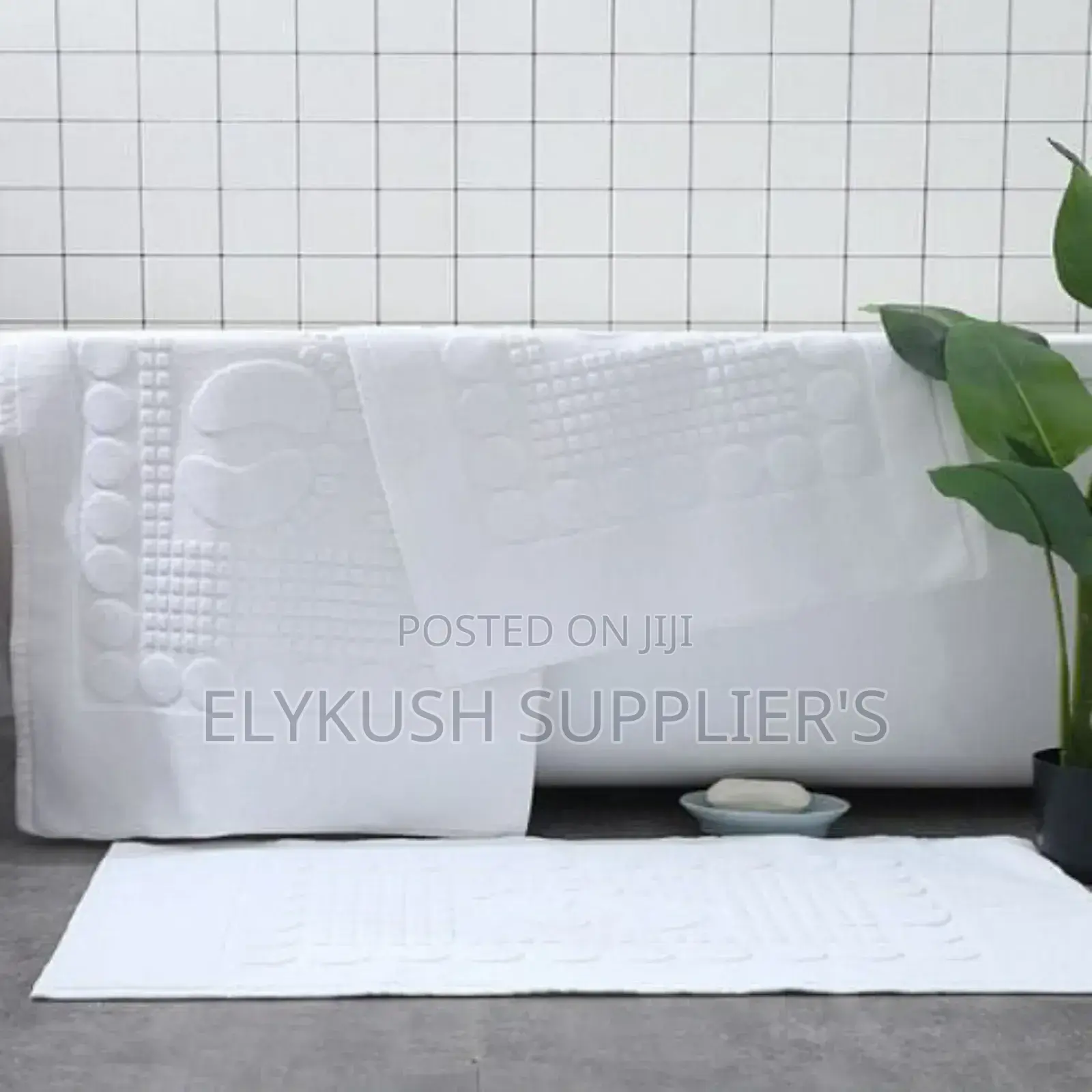 *White Cotton Bathmats/Floor Mats