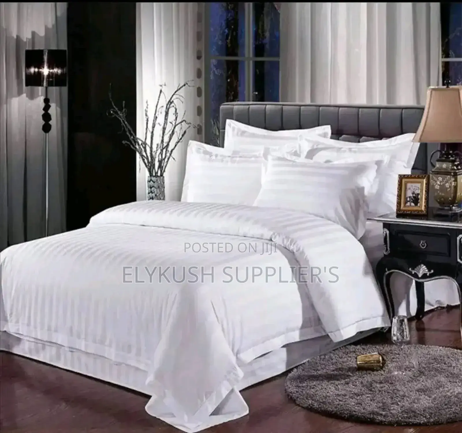 *White Stripped Cotton Duvet Cover 6*7