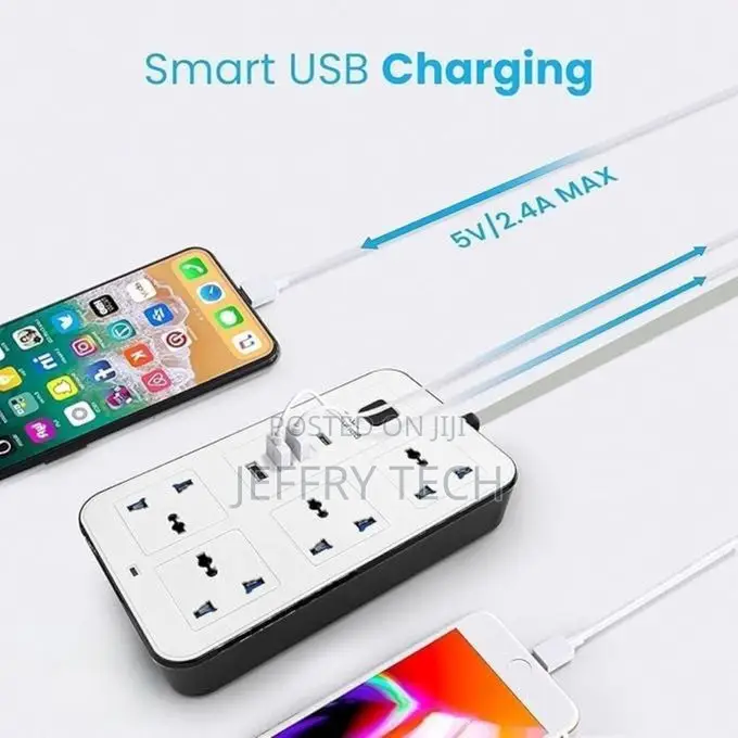 Power Strip With 4 Ac Outlets, 3 Usb Ports 1 Type-C, Power Hub, Po