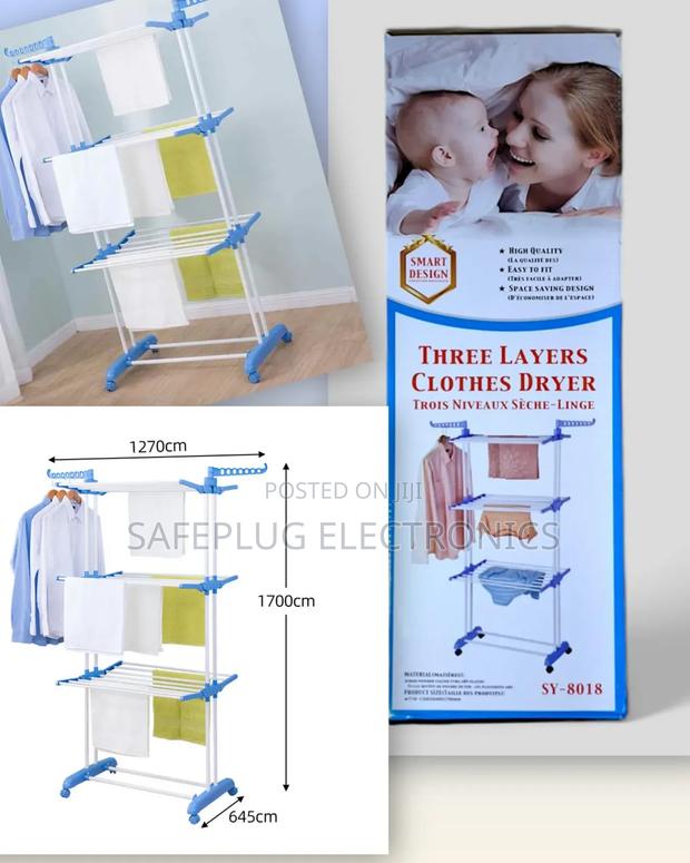 3 Layers/ Tier Clothe Dryer - Available in Blue, Grey Pink - main view