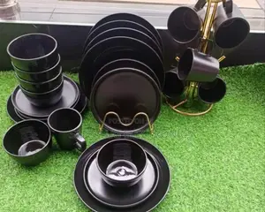 Mate Black - 24 Pieces Quality Dinner Set - Thick Designed