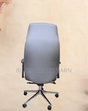 Grey Executive Leather Office Chair | Ergonomic Lumbar Support