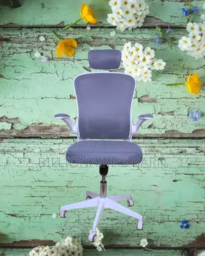 Space-Saving White Ergonomic Office Chair | High-Density Foam Seat