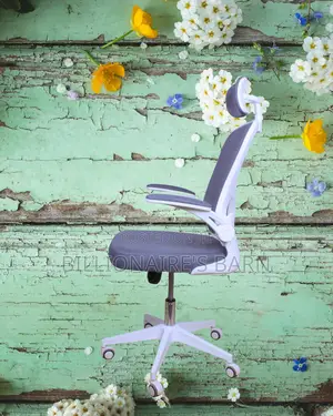 Space-Saving White Ergonomic Office Chair | High-Density Foam Seat