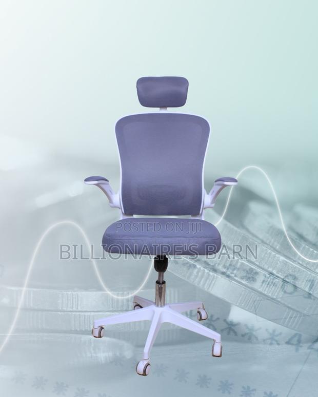 White Ergonomic Office Chair | Adjustable Lumbar Support - thumbnail 3