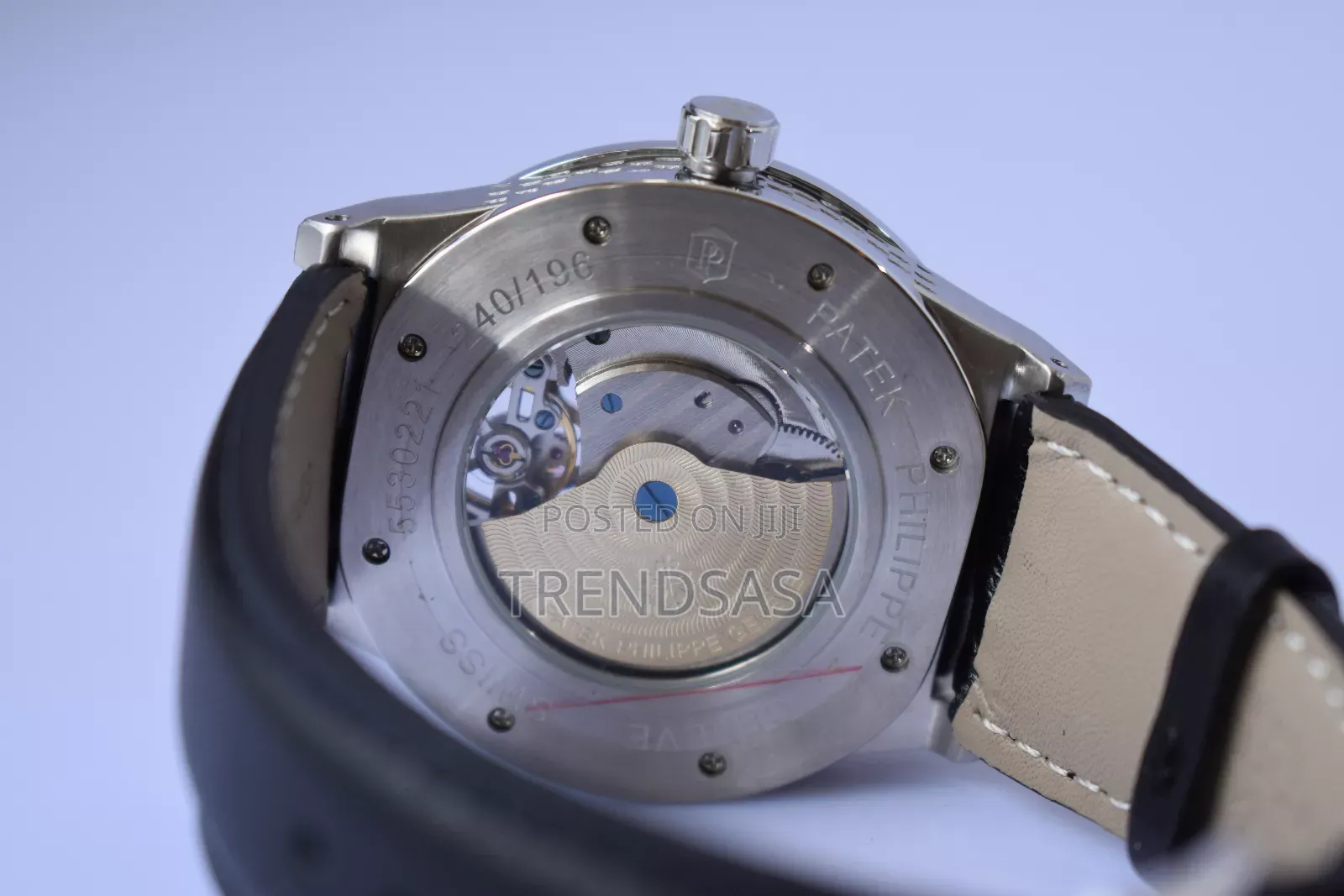 Patek Philippe Black Leather Straps Tourbillon Watch