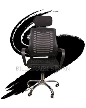 Imported Secretarial Mesh Chair | Headrest Support